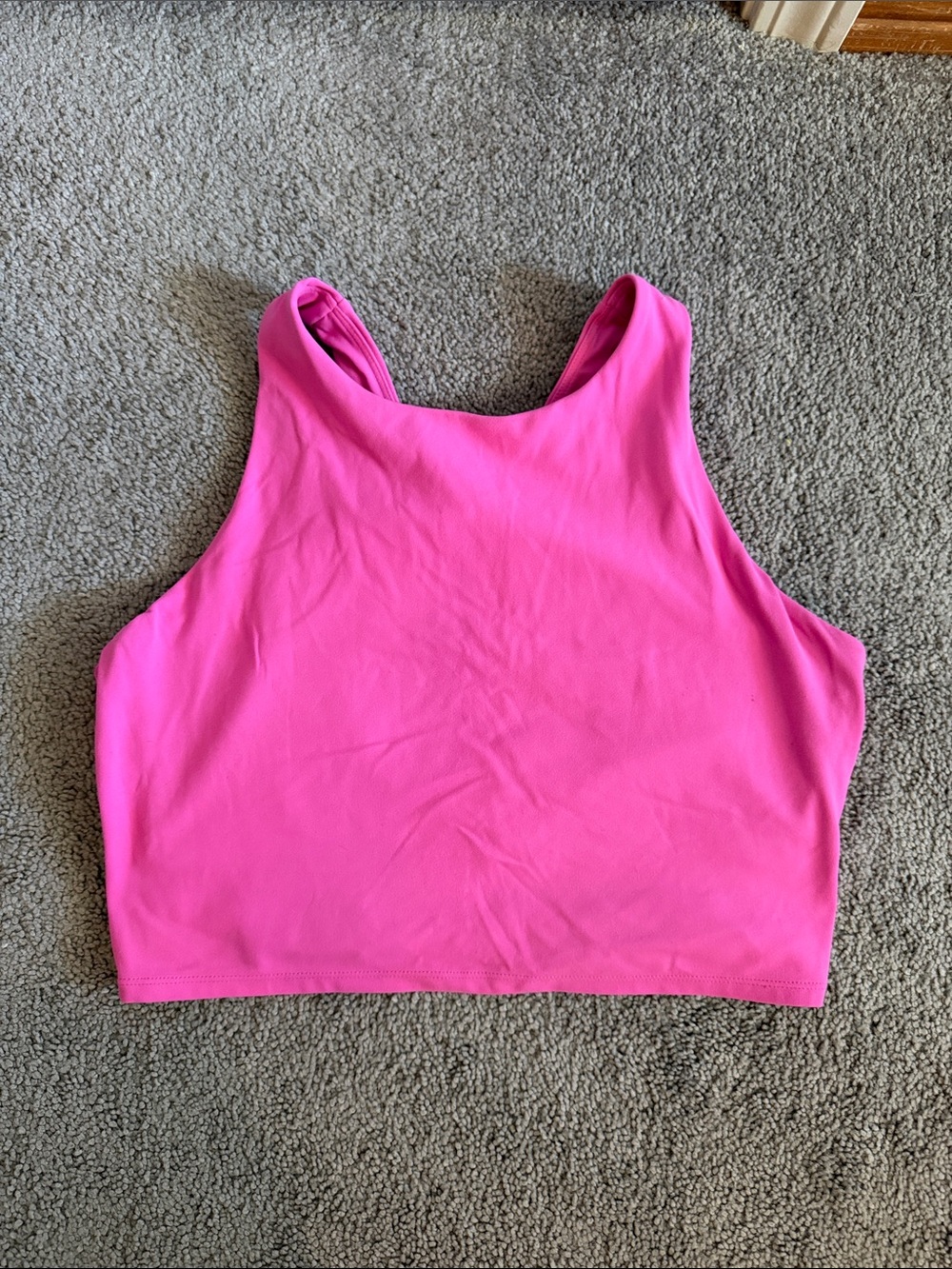 Women's Hot Pink Athletic Crop Tank Top
